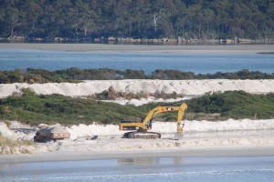Dredging to remove 215,000 cubic metres of sand from Blanche Beach near St Helens | Photographer: | Rose Grant Dredging to remove 215,000 cubic metres of sand from Blanche Beach near St Helens | Photographer: | Rose Grant